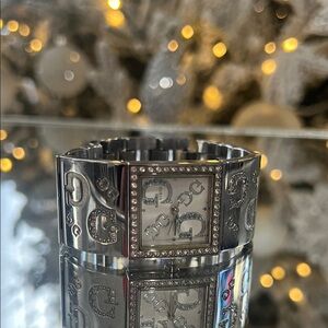 Guess Silver Watch with Crystal Accents